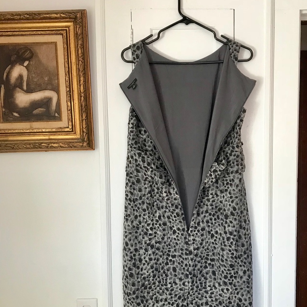 Ann Taylor silk dress, gray cheetah print - Picture 7 of 7